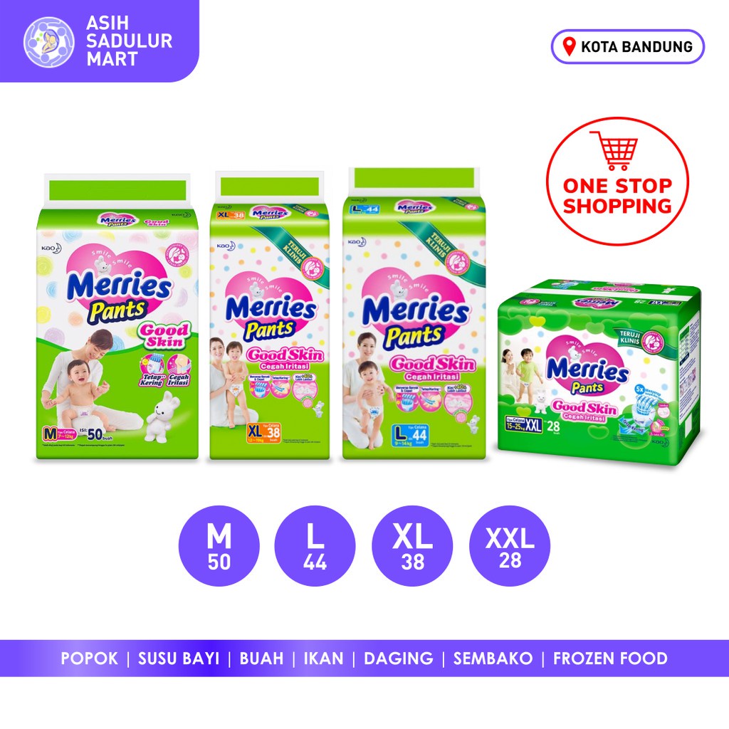 Merries Pants Good Skin M50, L44, XL38, XXL28 Grosir Murah Diskon Promo Hemat Gosend Bandung