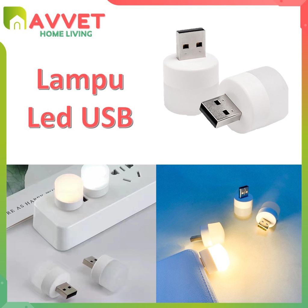 AVVET Lampu Led USB Mini Portable Lampu Baca Lampu Tidur Lampu Travel Mini Light USB