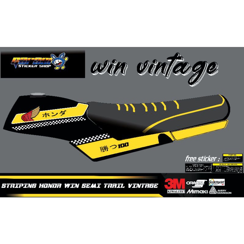Stiker striping Decal Honda WIN 100 Vintage