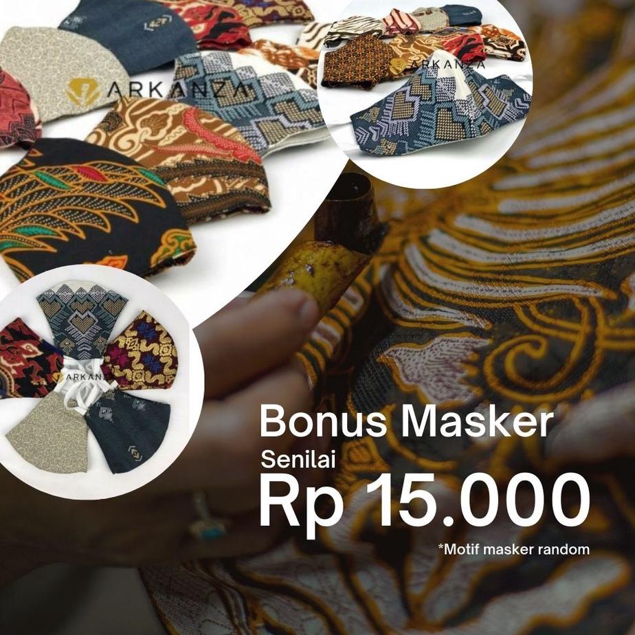 Murah Banget BATIK ARKANZA Motif KANURAGAN COKLAT Hem Atasan Kemeja Baju Batik Pria Cowok Laki Laki 