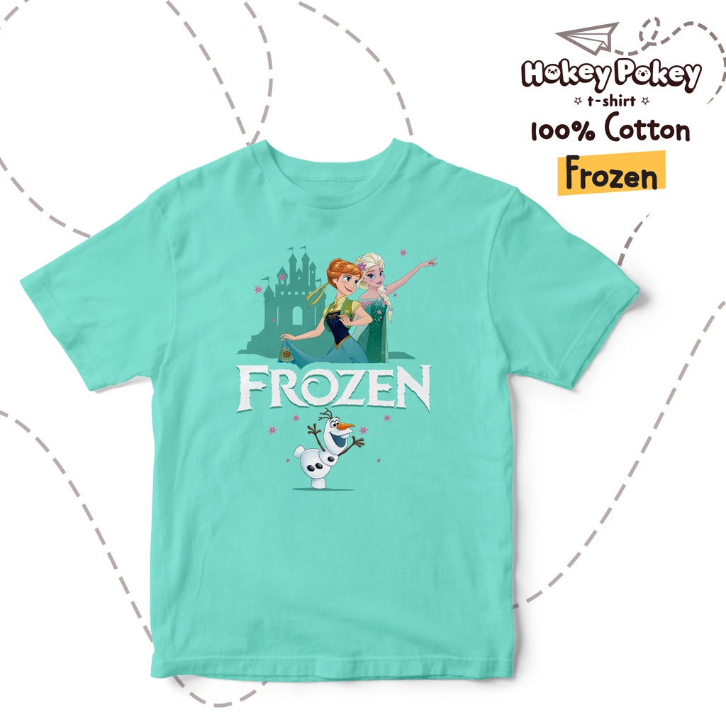 Baju Kaos T Shirt Anak Perempuan Katun Combed Motif Frozen Tosca