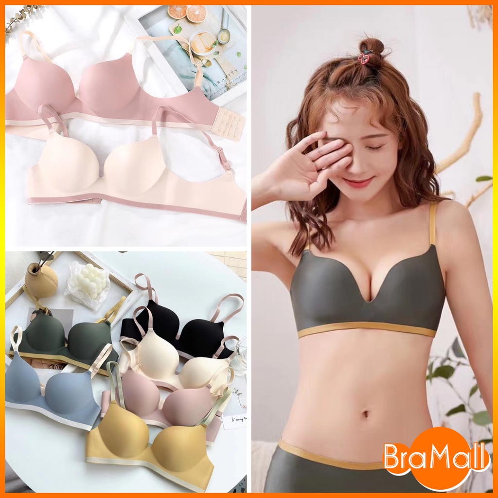 【 Bra Mall 】BM-361Bra BH Premium Push Up Tanpa Kawat Pakaian Dalam Wanita Motif Polos Cantik Import