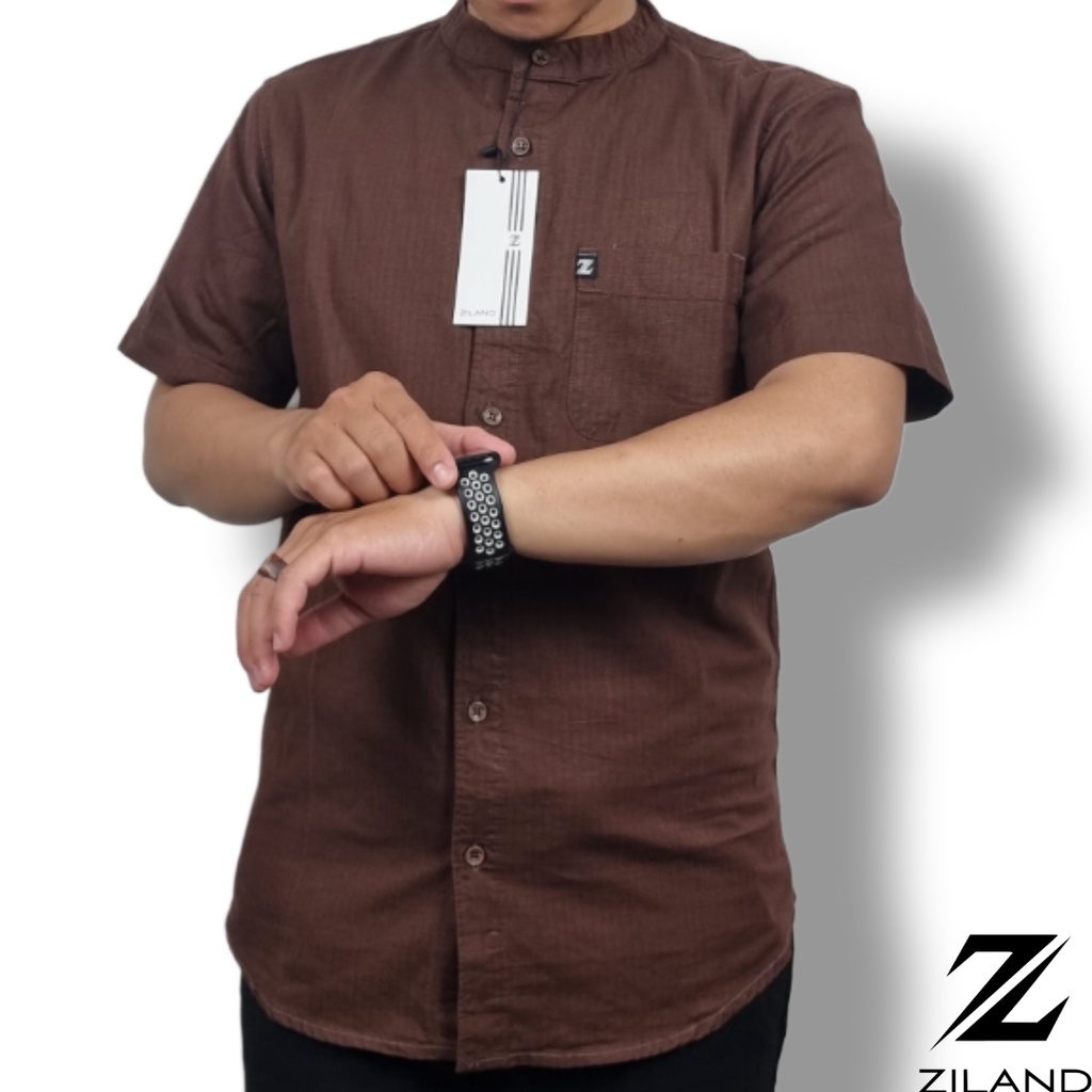 Kemko Dewasa ZILAND Kemeja Koko Pria Lengan Pendek Polos Katun Sigaret Premium Ada Ukuran Jumbo High Quality