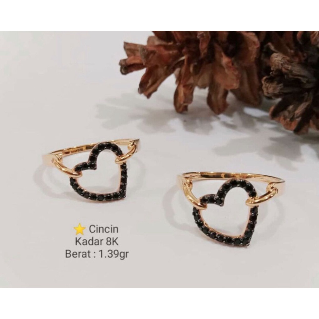 Cincin love mata hitam size besar kadar 375