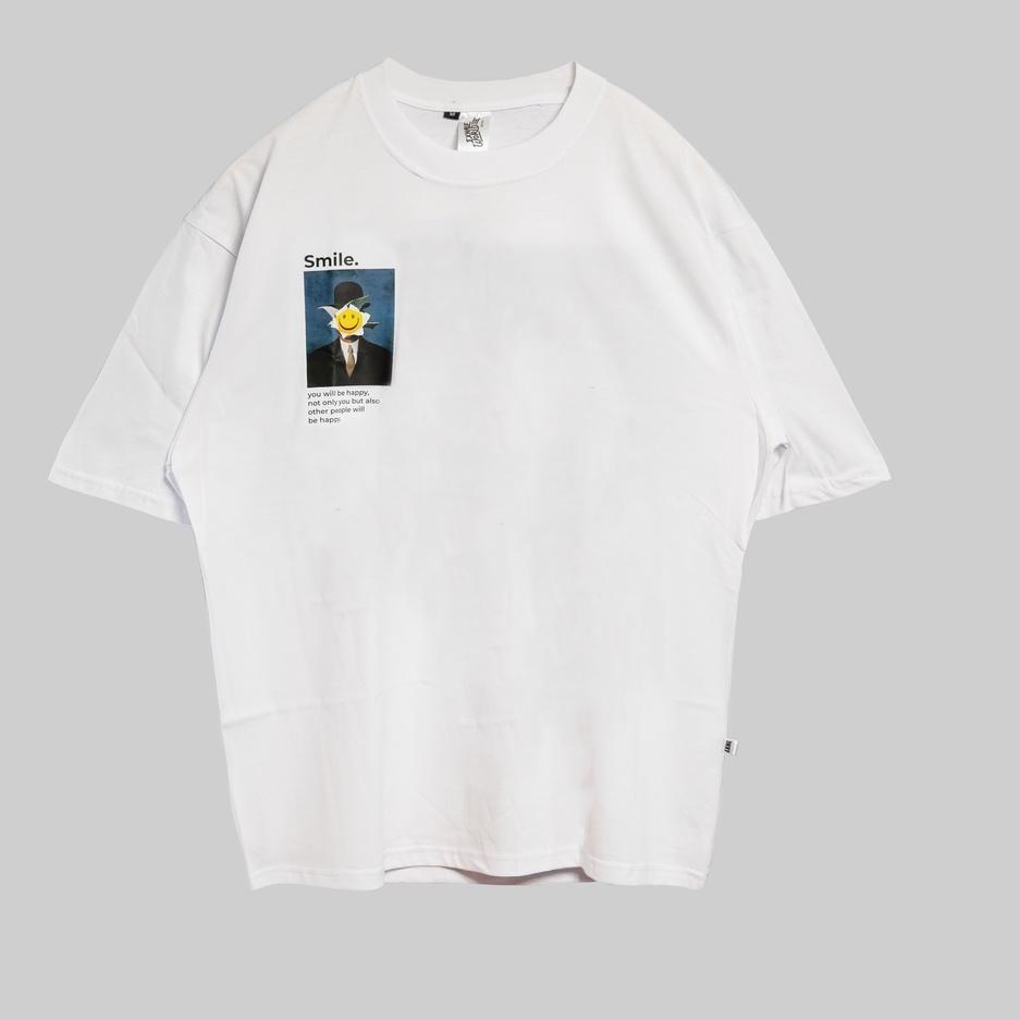 Special Price EXHALE  T-SHIRT MANINSMILE WHITE OVERSIZED