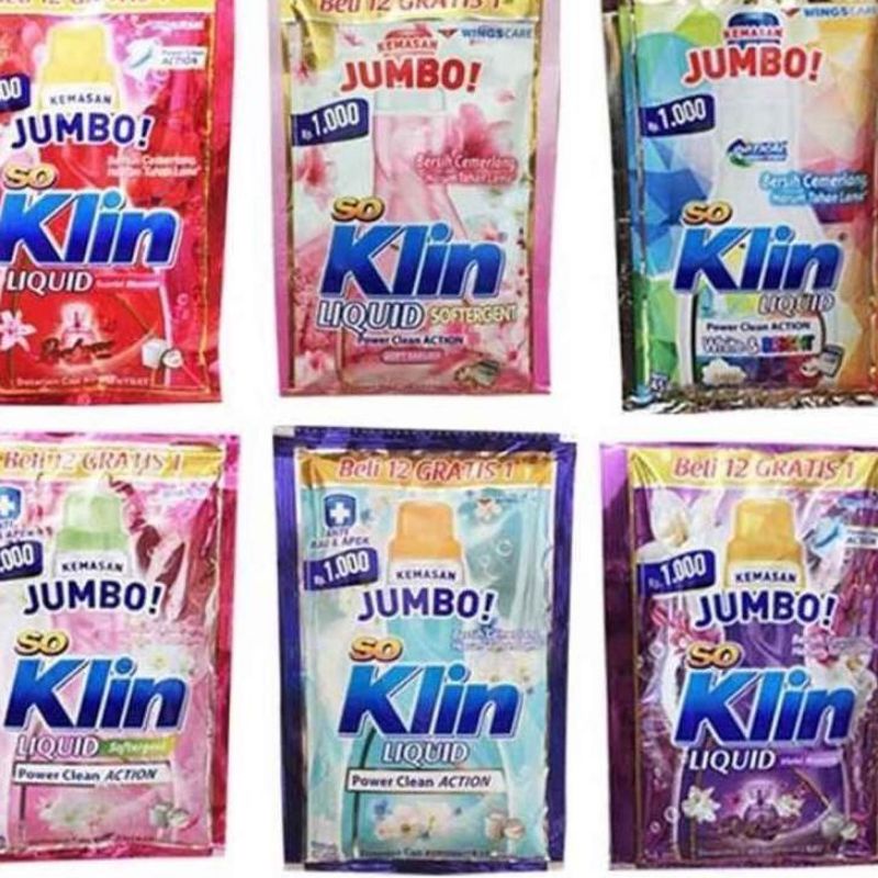 Soklin Liquid Cair Jumbo 1000 Rencengan Isi 14 Sachet