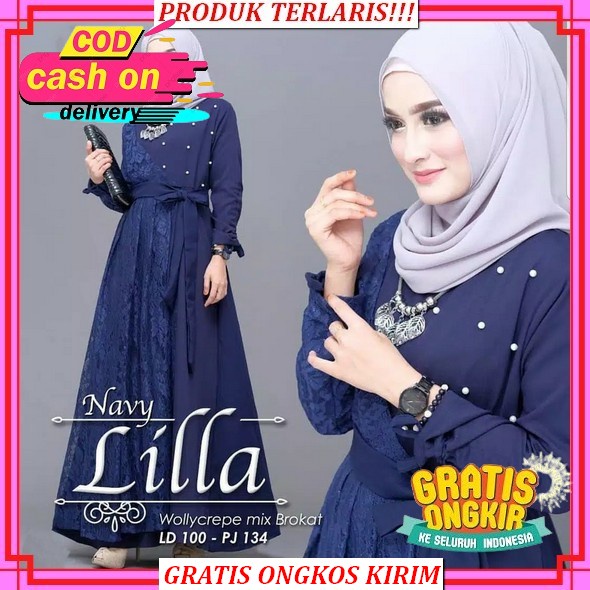 Cod Gamis Wanita Terbaru 2022 Diandra Maxy Bahan Ceruty Aplikasi Bordir Gamis Wanita Dewasa Kekinian
