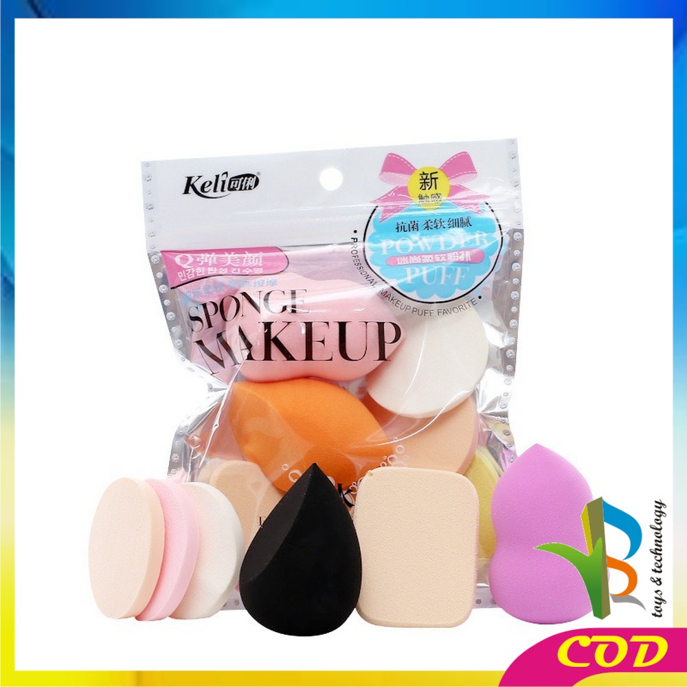 RB-K47 Spons Make Up 6 IN 1 Spon Foundation Pembersih Make Up Wajah Sponge Makeup Beauty Blender