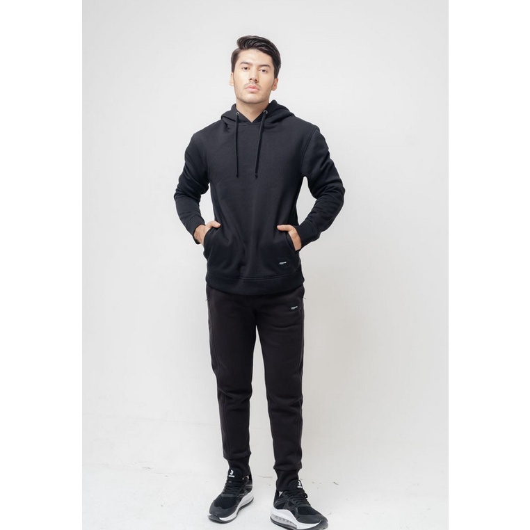 3Second Hoodie Pria hitam original