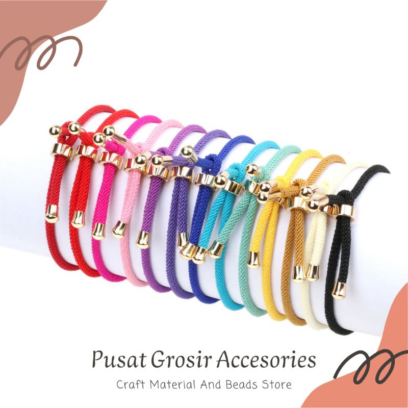 Grosir Gelang Tali Serut Polos Bahan Gelang Liontin Emas