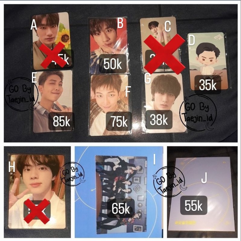 OFFICIAL MERCHANDISE DISKON ( OFFICIAL PC YEDAM, OFFICIAL PC RM BTS, OFFCIAL MERCH ONEUL BOOK & POSC
