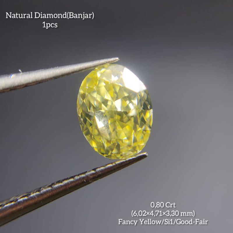 Berlian banjar 0,80 crt Fancy Yellow