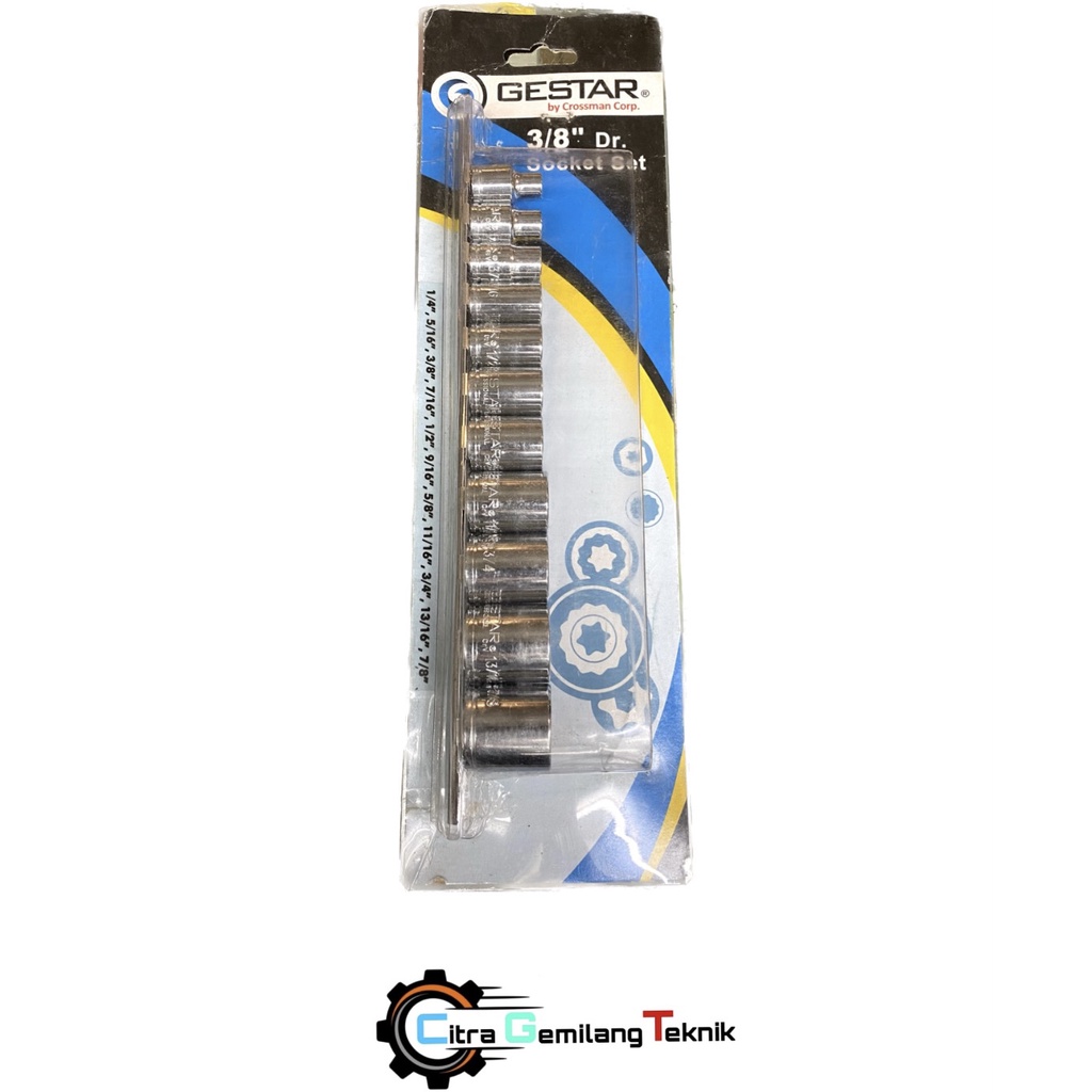 Kunci sok set Gestar 3/8 inch Dr 12 Pt SAE/ kunci sok/ crossman