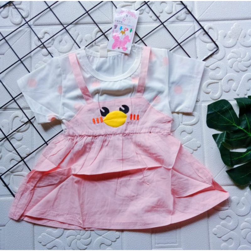 [0-4 th] DRESS ANAK IMPORT KATUN / DRESS ANAK IMUT MOTIF PITA RENDA BEBEK DRESS TUTU ANAK IMPORT PREMIUM /(0-4 Tahun) Dress Anak import overall duck bebek /Baju Bayi Perempuan 100% KATUN PREMIUM QUALITY IMPORT