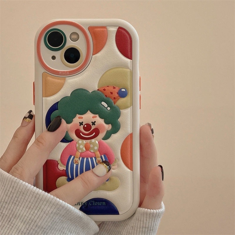 IPHONE Casing Ponsel Desain Badut Timbul Lucu Dan Lucu Kompatibel Dengan Iphone12 13 14 11 Pro Max Qpplk
