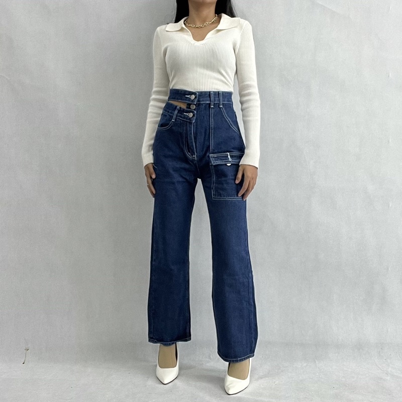 [LUXE.DLABEL] - E87 Jeans | Celana panjang Highwaist wanita Jeans import premium Jeans wanita polos ripped jeans High waist jeans wanita bkk Skinny Jeans High waist Baggy jeans Wideleg Jeans Kulot jeans Boyfriend jeans Wanita Kargo Jeans