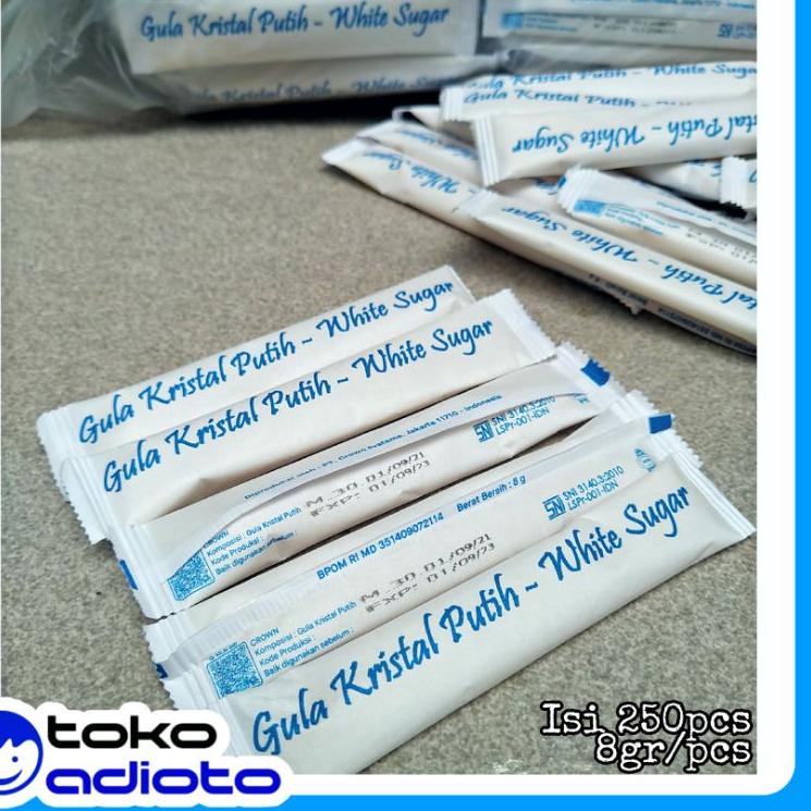 

12.12 BRANDS FESTIVAL MURAH Gula Putih Kristal 250pcs / Gula Kemasan Stick / Gula Pasir Kristal / Gula Kristal / Gula Sachet / White Sugar !!