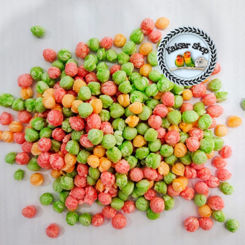 Rice  Crispy RAINBOW BALL / Bulat warna warni for Pets / Hamster Sugarglider terbuat dari beras alam