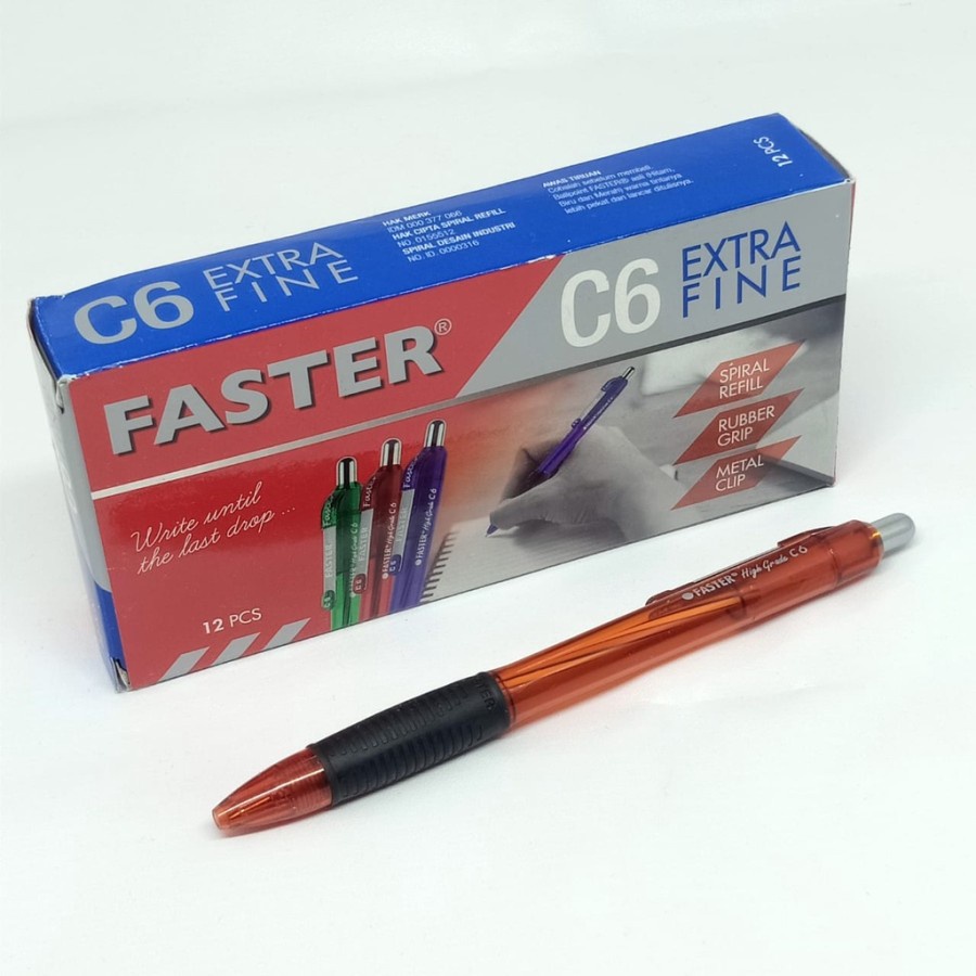 

Pulpen Faster C6 Ekstra Fine 1 Box - Alat Tulis Sekolah Pulpen Cetek