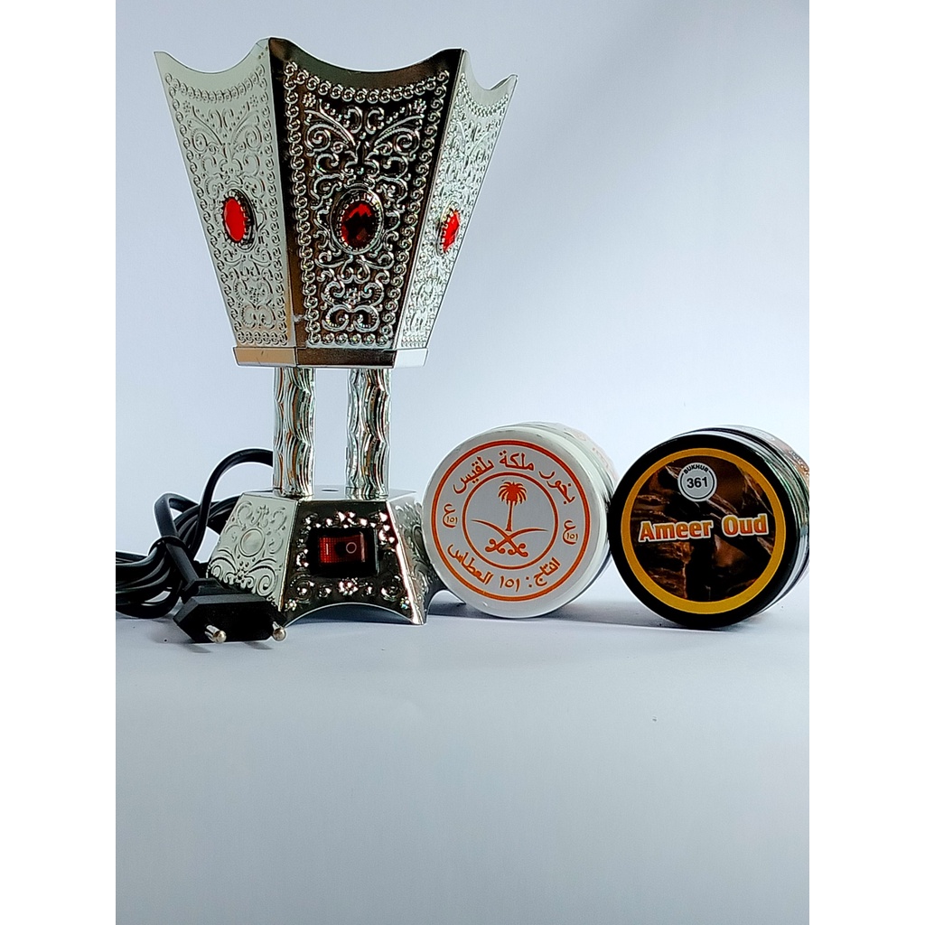 hemat 1 set mabkharah eletrik dengan buhur bubuk 30gr 361 dan buhur bubuk 151 pengharum ruangan aromatherapy wewangian rumah tahan lama