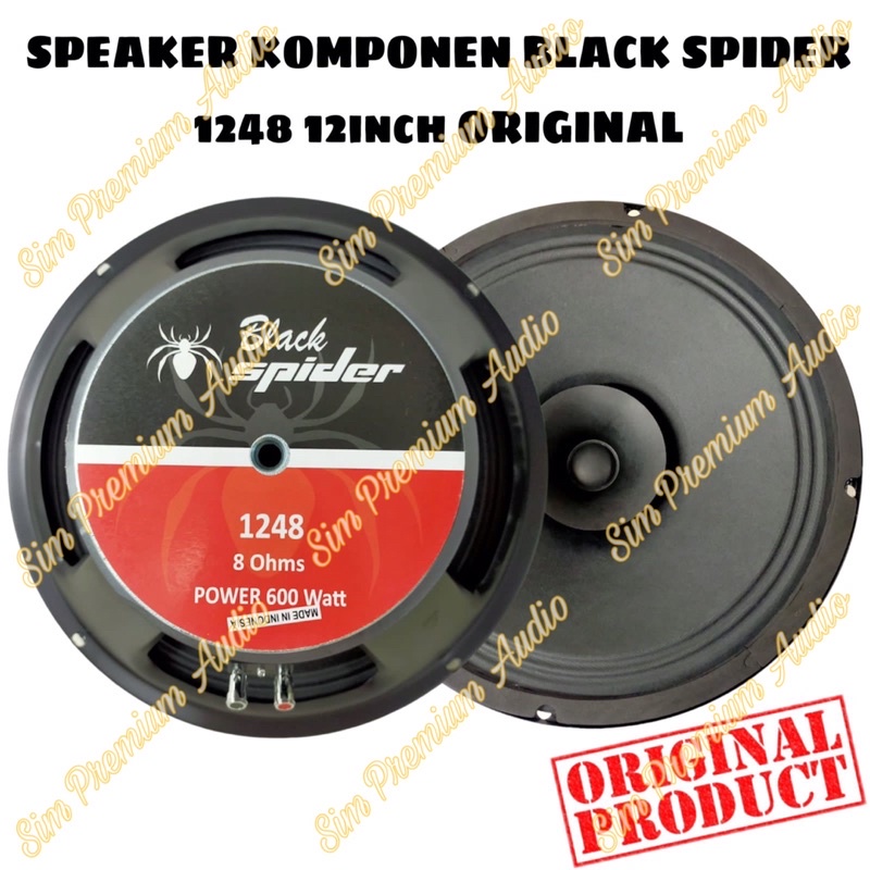 Speaker Komponen Blackspider 1248 Original Component Black Spider 12 Inch 600W ( Bayar Ditempat )