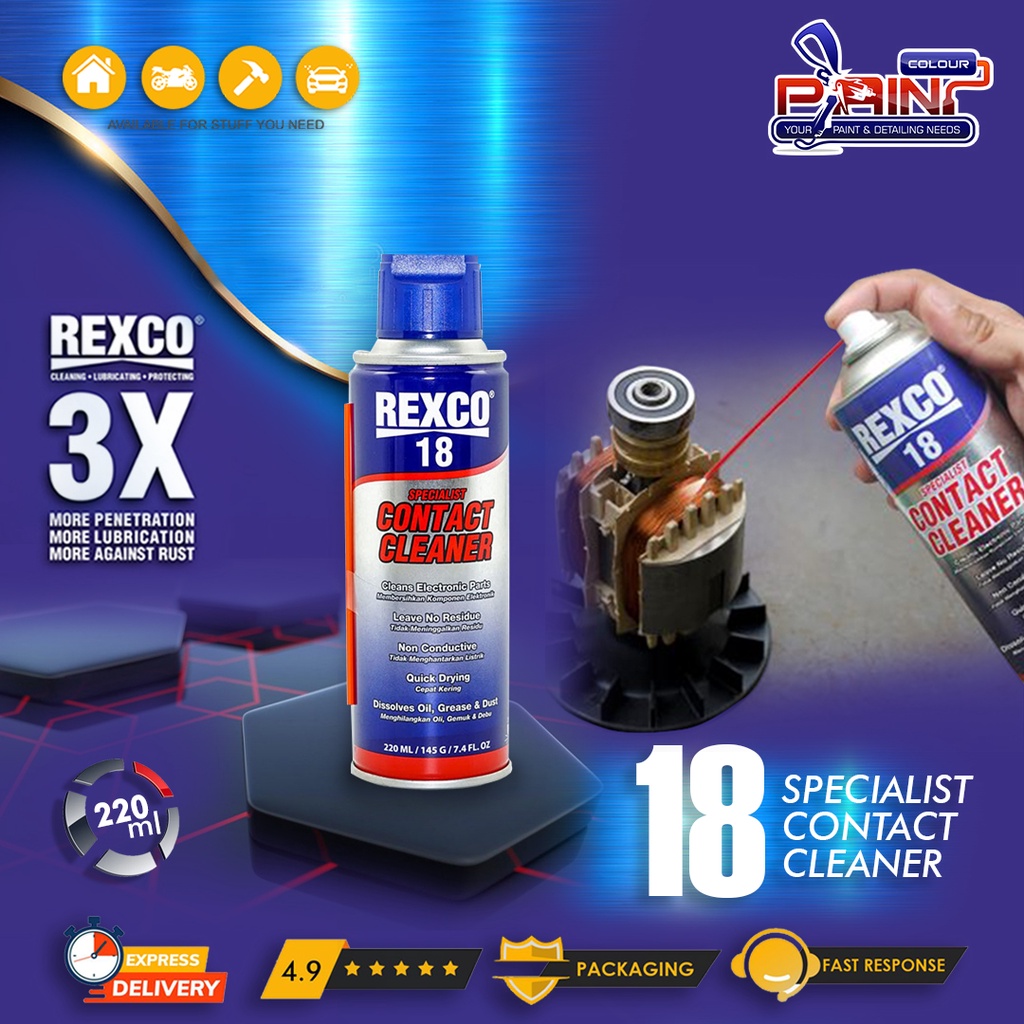 Rexco 18 Pembersih Elektrik &amp; Elektronik (Contact Cleaner) 220 ML