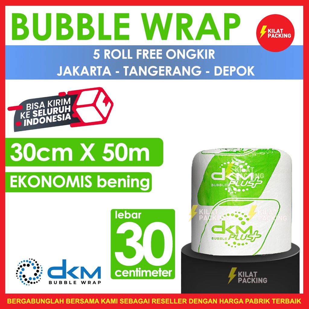 

Bubble Wrap Ekonomis Bening 30CM X 50M Tebal Plastik Bubblewrap Roll