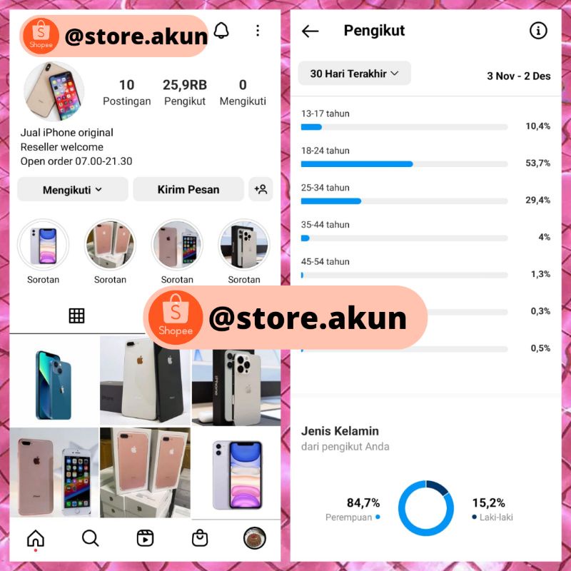 JUAL AKUN IG EX OLSHOP 25K FOLLOWERS