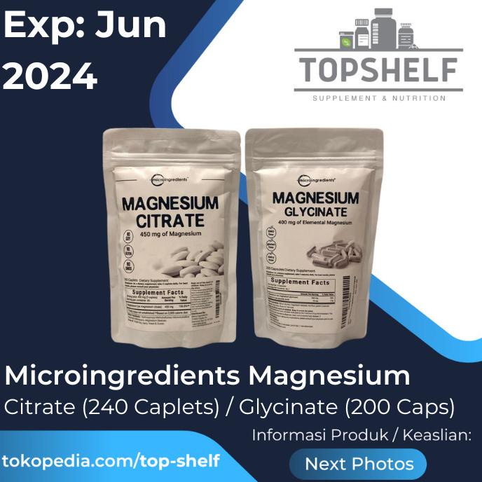Micro Ingredients Microingredients Magnesium Glycinate & Citrate 450mg