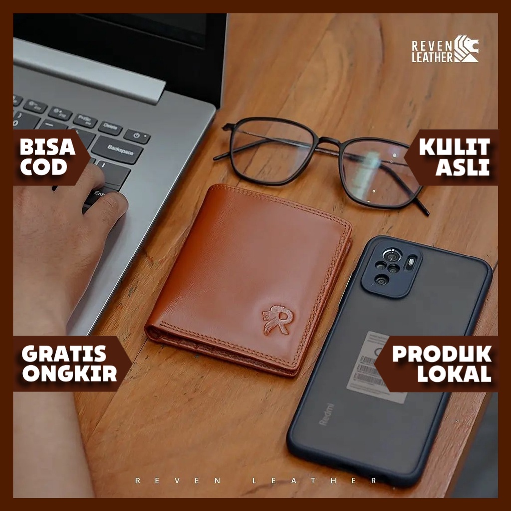 Bifold Dompet ATLAS Leather Small Card Wallet Slot Kartu Banyak 2 Sekat Ruang ATM STNK Coin Koin dan