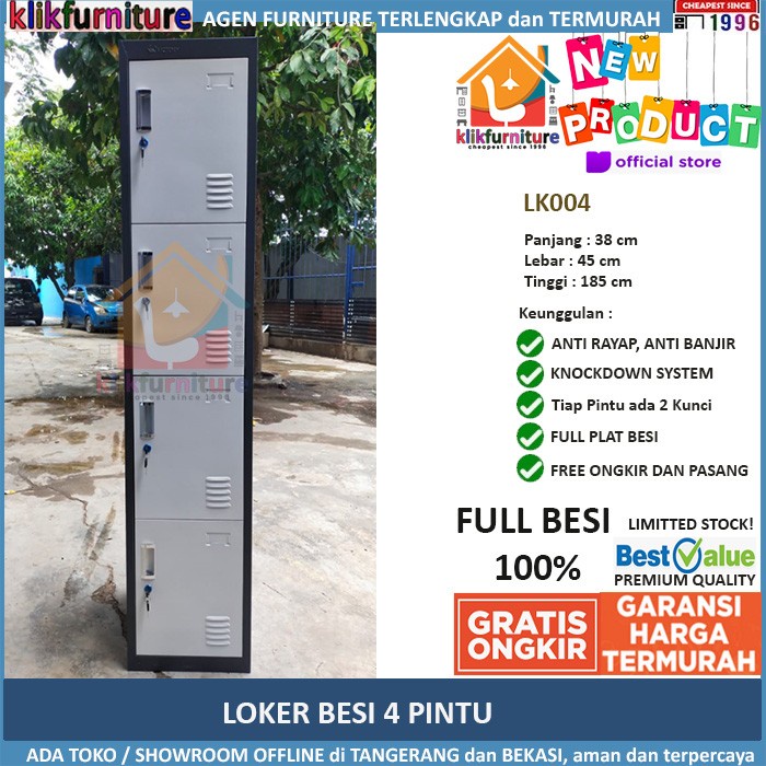 

PROMO Lemari Loker Locker Cabinet 4 Pintu Full Besi TL 001 Code 4417