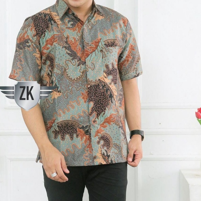 kemeja batik new motif soft safari reguler ukuran dewasa M L XL XXL