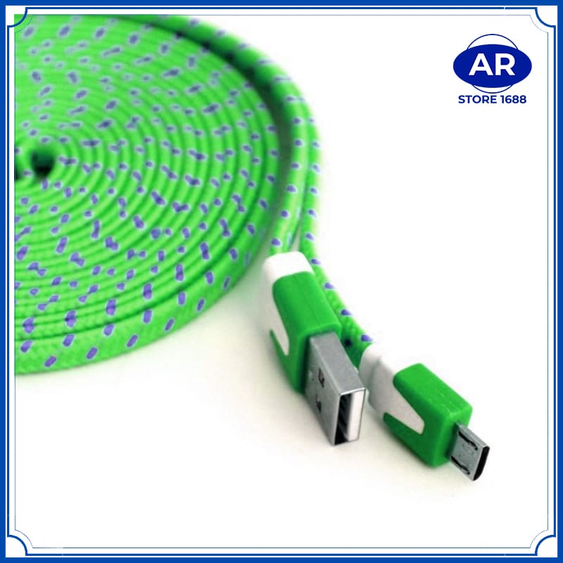 KABEL DATA TALI SEPATU 3M MICRO USB - TALI CHARGER GEPENG - CABLE HANDPHONE-AR STORE1688