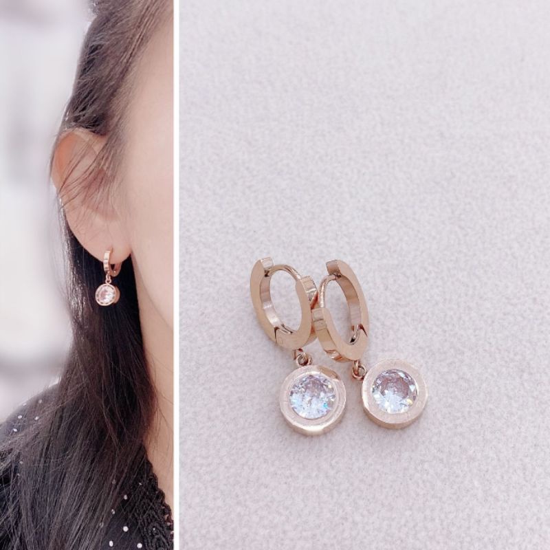 Anting Titanium Premium asli  earring Stainless Steel anti karat anti alergi Ta-21