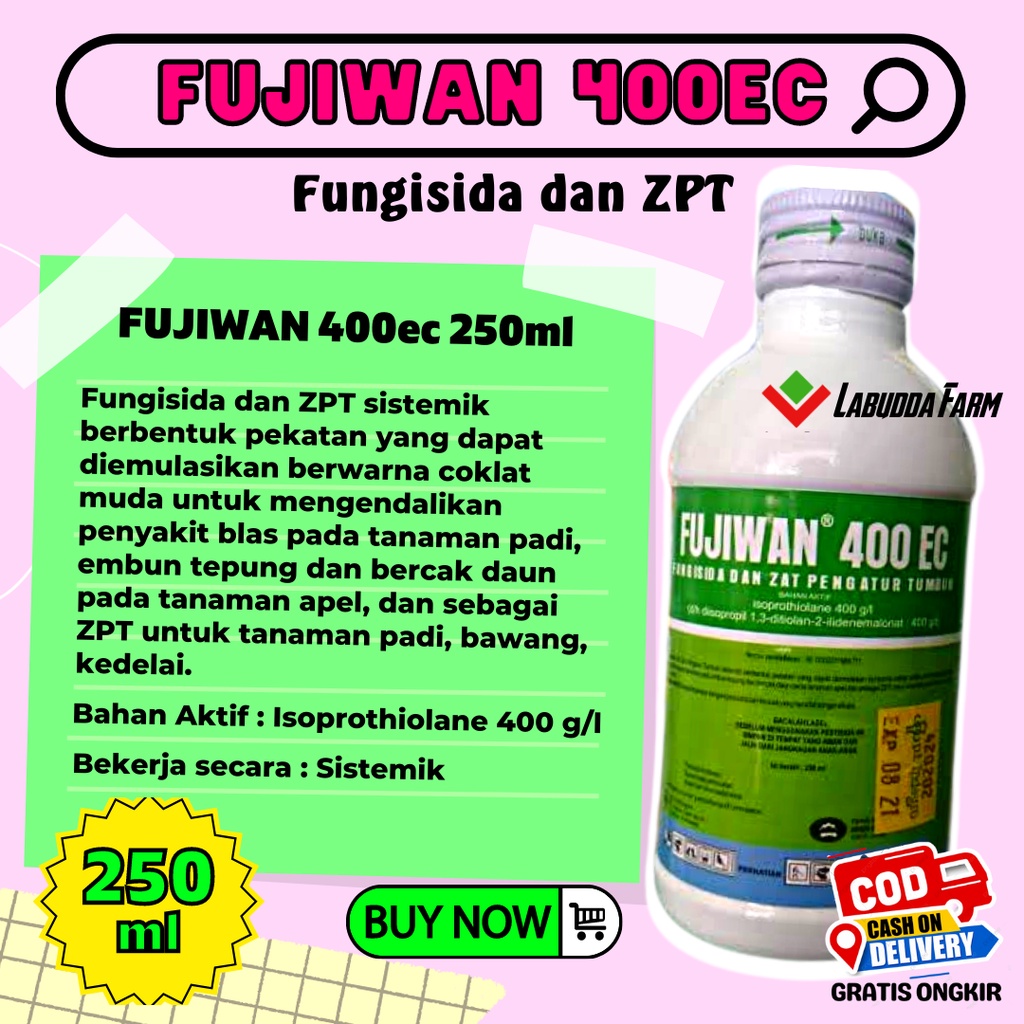 Fungisida Fujiwan 400ec 250ml - Fungisida Sistemik - Fungisida ZPT Untuk Tanaman Atasi Penyakit Blas
