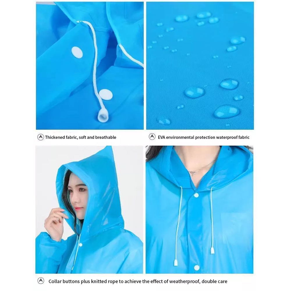 Jas Hujan Korea Plastik EVA raincoat Poncho Rok Transparant Ringan