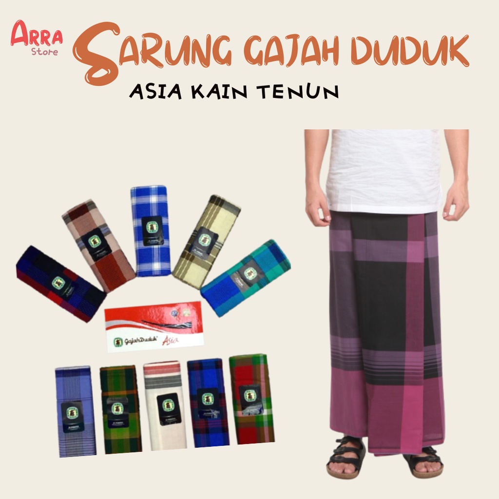 Sarung Dewasa Gajah Duduk Asia Kain Tenun Sholat Premium