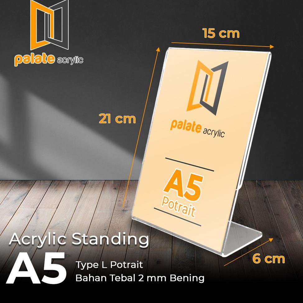 

[F-Z9Z[✓] acrylic tent holder / akrilik tent card A5 tempat brosur Meja bentuk L paling laris
