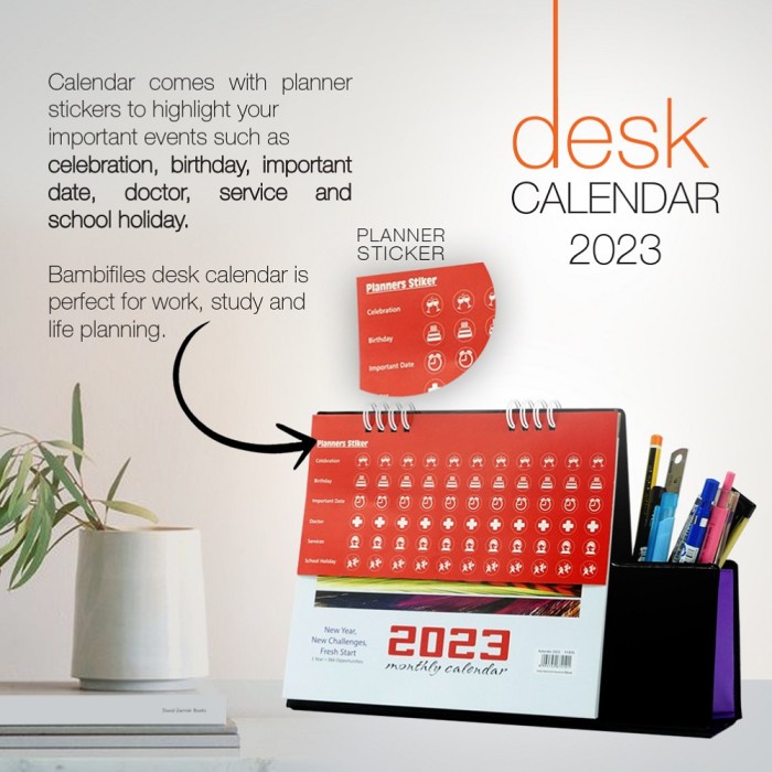 

✨NEW✨ - Kalender Meja / Desk Calendar 2023 With Pencil Box (Large) – 71373