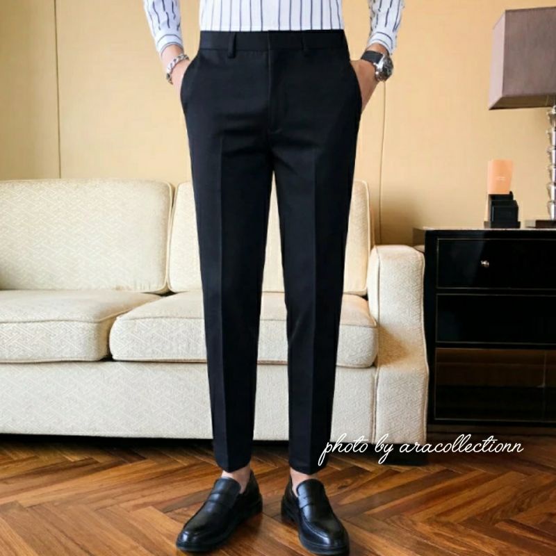 Celana Bahan Kerja Kantor Formal Dasar Slimfit Panjang Pria Berbahan Premium Quality