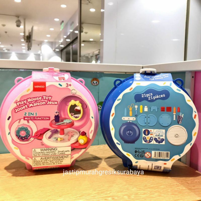 DONUT SERIES PLAY HOUSE PLASTIC TOY SET MINISO MAINAN MINISO MAINAN DOKTERAN MAINAN MAKE-UP