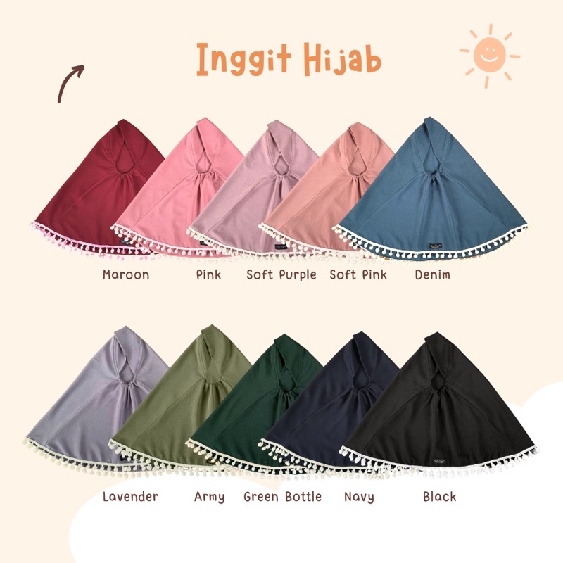 Hijab kerudung instan anak balita model variasi pompom