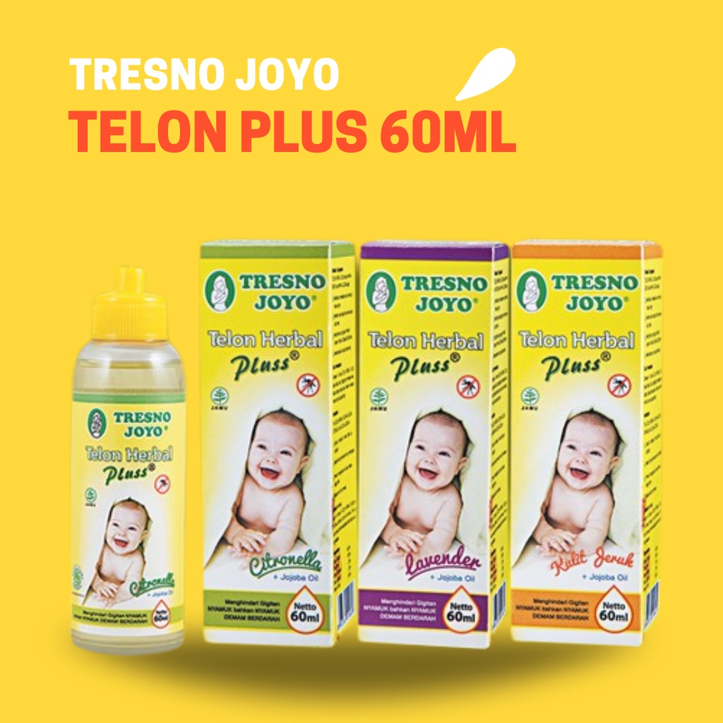 Tresno Joyo Minyak Telon Herbal Plus Citronela/Jeruk/Lavender - Tresnojoyo Minyak Telon anak 60ml