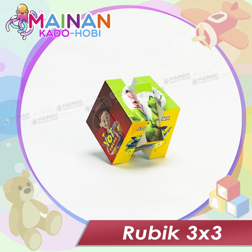 MAINAN ANAK EDUKASI MAGIC PUZZLE RUBIK 3X3 KARAKTER KARTUN