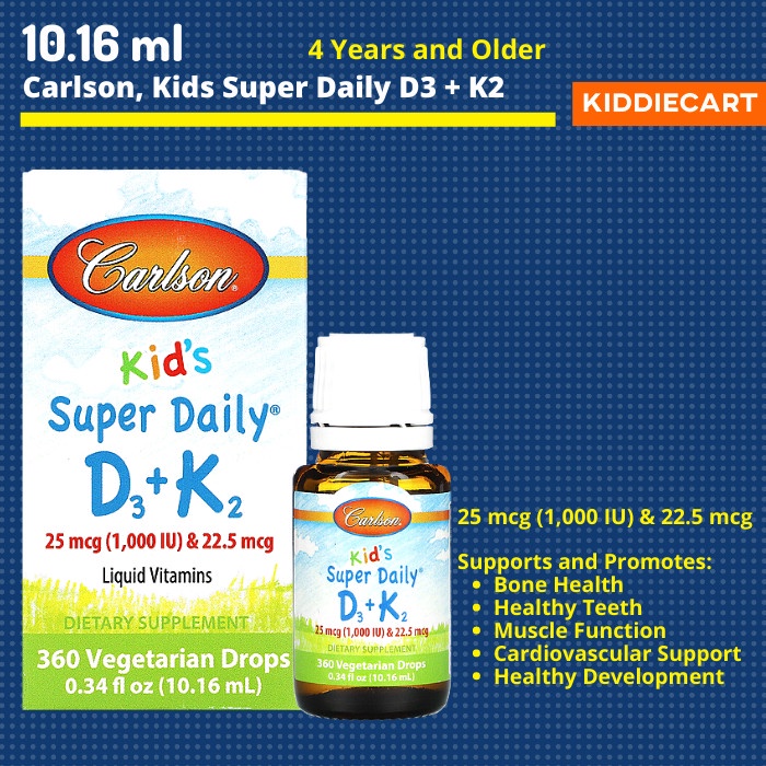 Carlson Kids Super Daily Vitamin D3 K2 Vitamin anak Kids Vit K2 D3
