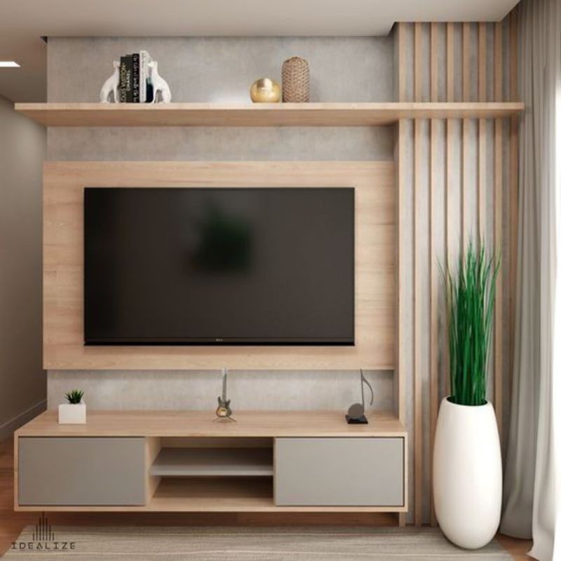 Backdrop Tv Rumah Minimalis Mewah HPL Elegan Custom Kudus Demak Pati