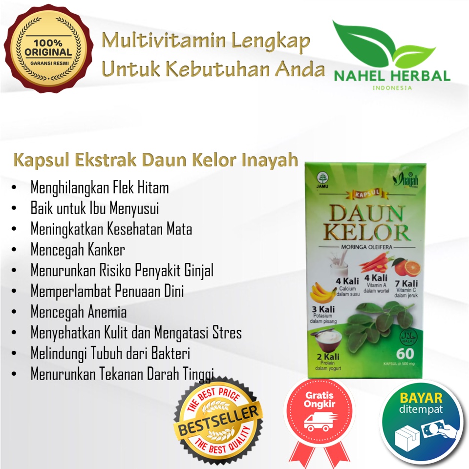 Cod Vitamin Penggemuk Badan Dewasa 100% Original Bpom - Suplemen Penambah Berat Anak Kapsul Daun Kel