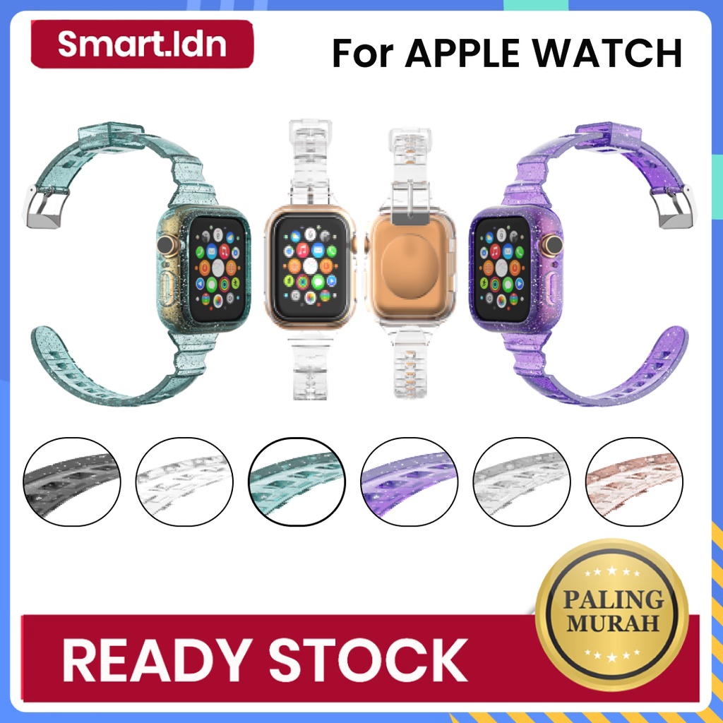 Glacier TPU Strap for Apple Watch S9 8 7 6 SE 5 iWatch Transparent Band