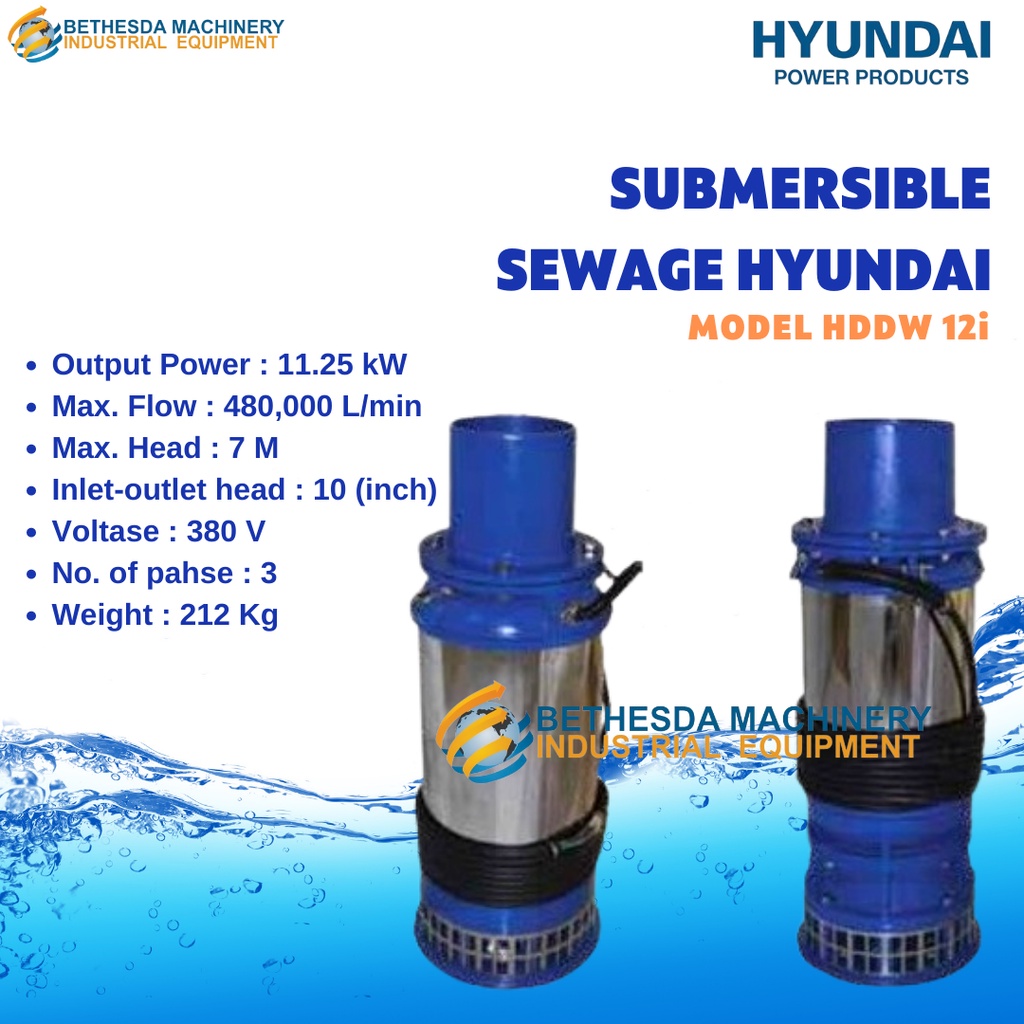 Pompa Air Celup Hyundai HDDW 12i -Submersible Sewage Pump 12 Inch