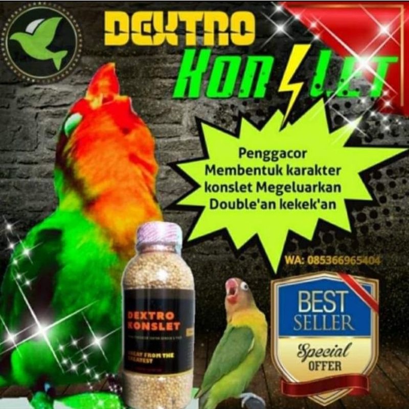 DEXTRO KONSLET | PAKAN BURUNG LOVEBIRD KONSLET